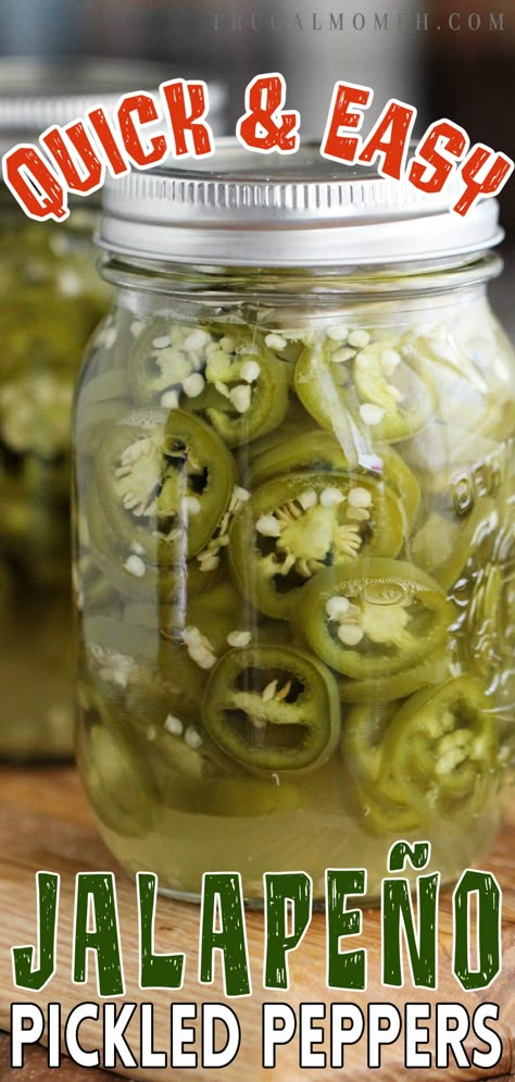 Canning Hot Peppers, Pickled Jalapeno Recipe, Pickled Jalapeno Peppers, Canned Jalapenos, Pickled Jalapenos, Easy Canning, Jalapeño Peppers, Pickled Jalapeño, Canning Vegetables