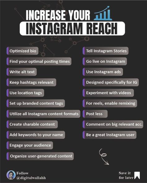 Increase your Instagram reach, Increase profile visits, Instagram growth, Social media growth, Ig reach, Social media Reach, checklist for boosting your Instagram reach, Reels reach, 2023 Instagram Story, Ig Hashtags, Ig Engagement, Ig Content Ideas, Isometric Animation, Followers Growth, Ig Growth, Chocolate Benefits, Instagram Business Marketing