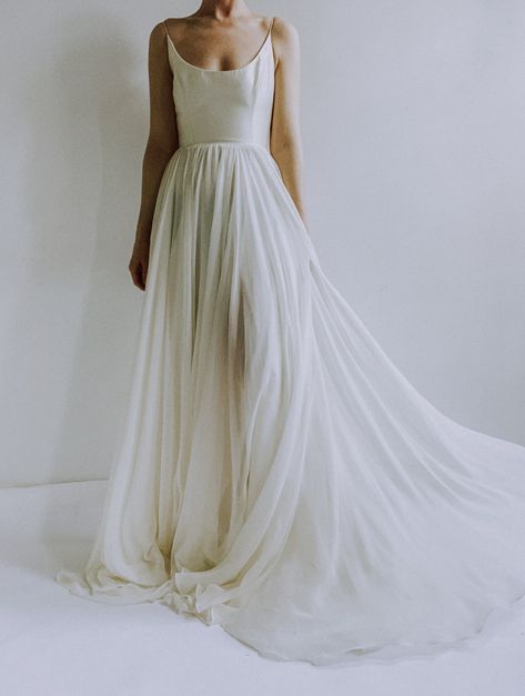 Relaxed Wedding Dress, Wedding Gown Color, Leanne Marshall, Neck Wedding Dress, Low Back Dresses, Relaxed Wedding, Satin Wedding, Wedding Dress Inspiration, Wedding Dress Styles