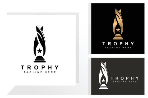 Award Logo Design Inspiration, Championship Logo Design, Awards Logo Design Inspiration, Trophy Logo Design, Award Logo Design, Success Logo Design, Trophy Logo, Music Trophies, Award Logo