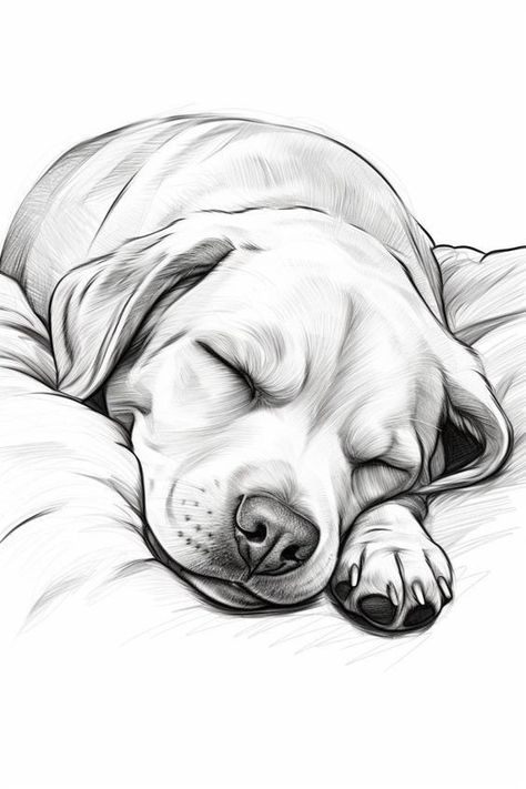 Cute Dog Drawing Sketches, Cute Dog Sketch, Sketch Of Dog, Dog Sketches, Pet Tattoo Ideas, Dog Pencil Drawing, Sketch Dog, Draw A Dog, Pet Tattoos