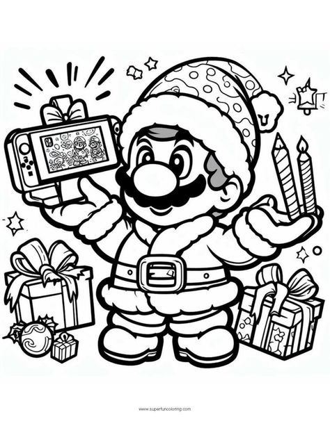 Bring the fun of Mario to your Christmas with these unique coloring sheets! Featuring your favorite characters in festive holiday outfits, these sheets are perfect for kids of all ages. Download them today and get coloring!  #Mario #Christmas #Coloring #Sheets #Nintendo #Family Coloring Pages Mario, Mario Christmas, Woman Coloring Pages, Mario Coloring, Coloring Pages Preschool, Super Mario Coloring Pages, Lego Coloring, Cupcake Coloring Pages, Neymar Barcelona