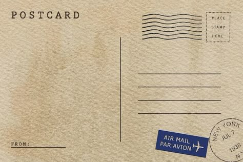 Vintage Overlay, Blank Postcard, طوابع بريد, Postal Vintage, Old Letters, Postcard Template, Bullet Journal Stickers, Postcard Design, Photo Vintage