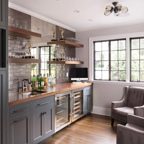 75 Beautiful Home Design Pictures & Ideas - March, 2021 | Houzz Renovation Facade, Basement Wet Bar, Wet Bar Designs, Kitchen Wet Bar, Custom Kitchen Remodel, Home Wet Bar, Recessed Panel Cabinets, Bar In Casa, Basement Inspiration