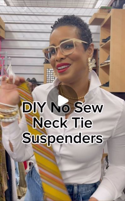 Bengela Holmes on Instagram: "Are you going to try this? Let me know! #diysuspenders #necktiesuspenders #youcanmakethis #howtowearanecktie #necktiefashion #fashionstyle #diystyle #unwastedresale #easydiy" Diy Suspenders Easy, Neck Tie Outfits For Women, Women Ties Outfit, Tie Outfits For Women, Diy Neck Tie, Outfits With Ties For Women, Necktie Outfits For Women, Diy Suspenders, Old Neck Ties