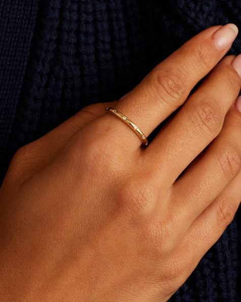 Diamond Lou Helium Ring – gorjana Simple Gold Rings, Turquoise Birthstone, Infinity Knot Ring, Earrings Stacking, Gold Rings Simple, Gold Signet Ring, Everyday Adventures, Ring Stack, Detailed Ring