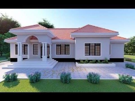 House Bungalow Modern, Morden House Exterior Modern, Beautiful House Plans Dream Homes, Latest House Design Architecture, One Storey Modern House Design, Bungalow Design Architecture, One Floor House Design Modern, House Models Design, Home Front Design Modern