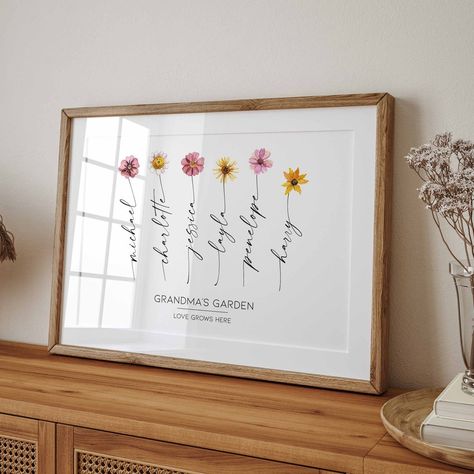 Grandma's Garden Print Cute Personalised Gift for - Etsy Homemade Gift For Grandma, Presents For Grandma, Painted Decor, Grandma's Garden, Personalized Grandma Gifts, Grandmas Christmas, Heart Diy, Christmas Gifts For Grandma, Grandmas Garden