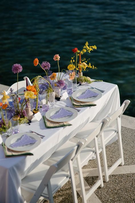 By The Sea Aesthetic, Tablescape Photography, The Sea Aesthetic, Dinner Party Table Settings, Anti Bride, Sea Aesthetic, Birthday Dinner Party, Dinner Party Table, Party Table Settings