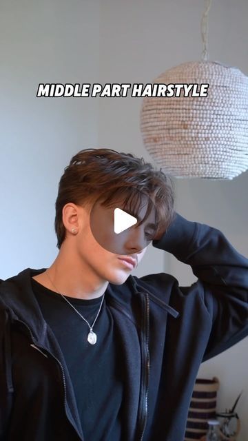 Elijah Forcier on Instagram: "Middle Part Hairstyle Tutorial ✨  What hairstyle should I do next ? Let me know down in the comments ⬇️ . . . . #hairstyle #haircut #hairtutorial #hairtrends #hairtransformation #barber #hair #hairideas" Man Middle Part Hair, Middle Part Fringe Men, Men Middle Part Haircut, 90s Middle Part Hair Guys, Short Hair Middle Part Men, Boys Haircut Middle Part, How To Do A Middle Part, White Men Hairstyles, Haircut Men Middle Part