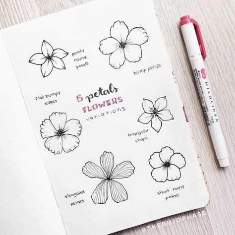 3,399 Likes, 5 Comments - Bullet Journal 📓 (@bullet_daily) on Instagram: “Created by @thebujophase . . . . . . . . . . . . . . . . . . . #rsa #rsa_minimalism #bulletjournal…” Doodle Art Flowers, Flower Drawing Tutorials, Doodle Art Journals, Floral Doodle, Draw Flowers, Bullet Journal Aesthetic, Drawing Flowers, Floral Drawing, Bullet Journal Art