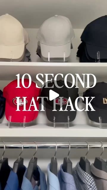 LIFE IN JENERAL on Instagram: "Comment HAT to get this 10 SECOND HAT HACK! 🔗🧢

I’m all about easy and efficient solutions that help you store items you love! This hat storage tool saves space while allowing you to see your hat inventory! LIJ approved! ✔️

#hatstorage #organizinghack #amazonhome #amazonhack #founditonamazon #lifeinjeneral #closetorganizing #closethack" Hat Storage Ideas Closet, Hat Storage Ideas Diy, Diy Hat Storage, Ball Cap Storage, Diy Hat Display, Hat Storage Ideas, Hat Organizer, Closet Hacks, Amazon Hacks