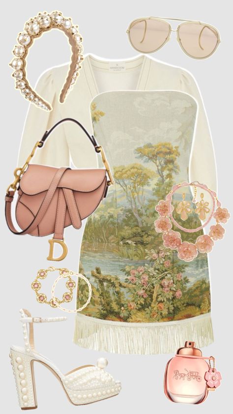 #outfitinspo #outfit #outfitideas #cottagecore #europeansummer #princess #elegant #fancy #chic #modern #vintage #vintageaesthetic #teatime #cute #style #fashion #fashioninspo #ivory #pink #trending #fyp Pretty Preppy Outfits, Rococo Aesthetic Fashion, Rococo Fashion Modern, Rococo Outfit, Med Gala, Modern Princess Aesthetic, Princess Aesthetic Outfits, Wag Outfits, Light Spring Palette