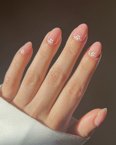 Daisies 🌸 Something a bit more simple for spring 🌷 @the_gelbottle_inc Teddy Using @nails_luxeofficial brush I and art gels #prettynails #daisynails #nailinspo #springnails #delicatenails #nailcuffs #dotnails #simplenailart #cutenailart #floralnails #flowernails #floralnailart #minimalnails #minimalnailart #naturalnails #nailcuffs Dotted Flower Nails, Dot Flowers On Nails, Simple Flower Design Nails, Dot Flower Nail Art, Simple Daisy Nails, Dot Nail Art Designs, Subtle Nail Art, Dot Nail Designs, Minimal Nails Art