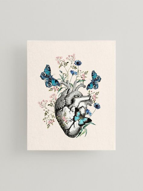 Human Heart Art Aesthetic, Human Heart Painting, Heart Anatomy Tattoo, Human Heart Illustration, Human Heart Tattoo, Human Heart Art, Metamorphosis Art, Human Heart Anatomy, Anatomical Heart Art