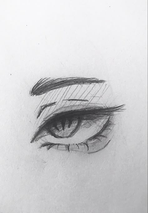 Eye Drawing Cat Eyes Drawing, Girl Eyes Drawing, Easy Eye Drawing, Cute Eyes Drawing, Eye Drawing Tutorials, Eye Sketch, Seni Dan Kraf, Art Tools Drawing, Easy Doodles Drawings