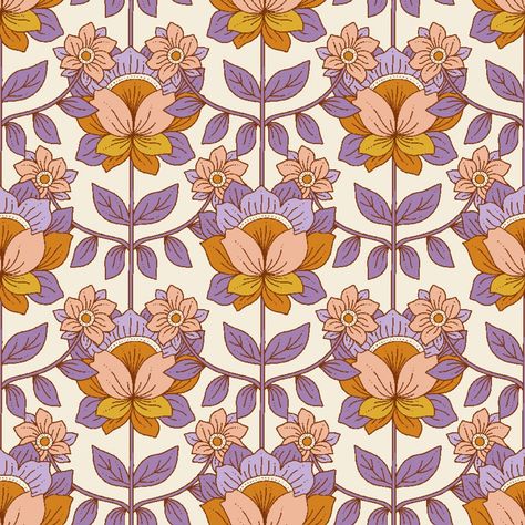 "Any shipping overages will be refunded at time of shipping.  If ordering more than a 1/2 yard, order will be in one continuous cut.  Groovy Boho- RJR Fabrics Pattern: Make It Chic Color: Amethyst 100% cotton, 44/45\" wide Sold by the 1/2 yard, cut continuously.  **Actual product/fabric color may vary from the images shown. Every monitor or mobile display has a different capability to display colors, and will vary different per individual/monitor/screen. In addition, lighting conditions at the time the photo was taken can also affect an image's color.**" Vintage Purple Color Palette, Mid Century Floral Pattern, Vintage Paisley Pattern, Parisian Pattern, Boho Moodboard, Timeless Patterns, Mobile Display, Indian Patterns, Vibrant Patterns