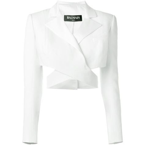 Balmain cut out detail cropped jacket ($1,546) ❤ liked on Polyvore featuring outerwear, jackets, balmain, blazer, crop, white, white cropped jacket, white jacket, cropped jacket and long sleeve crop jacket Irina Jelavic, White Cropped Jacket, Balmain Jacket, Long Sleeve Jacket, Kpop Fashion Outfits, Sleeve Jacket, White Jacket, Cropped Jacket, Long Sleeve Crop