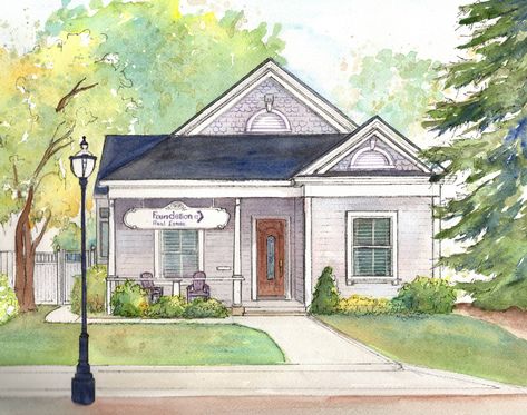 Watercolor House Painting, Watercolor House, Watercolor House Portrait, Home Portrait, Custom House Portrait, House Portrait, House Sketch, House Illustration, House Portraits