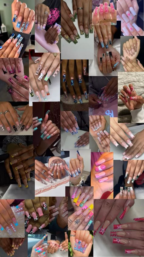 Mid length nails Mid Nail Designs, Mid Length Nails Acrylic, Dope Nail Designs Mid Length, Nail Designs Medium Length, Mid Nails, Cute Pretty Nails, Mid Length Nails, Medium Length Nails, Birthday Nails Ideas