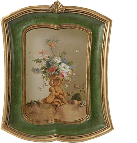 Amazon.com - Kangce Vintage Picture Frame 4x6 Antique Ornate Photo Frame Tabletop and Wall Hanging Old-Fashioned Picture Frame, Decorative Retro Design Home Décor, Photo Gallery, Art, Green - Green Picture Frames, Mini Picture Frames, Vintage Picture Frame, Small Picture Frames, Ornate Picture Frames, Antique Picture Frames, Tabletop Picture Frames, 4x6 Picture Frames, Picture Frame Decor