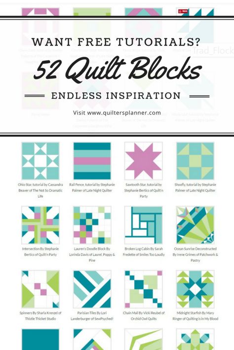 52 Free Quilt Block Tutorials from Easy to Advanced | The Quilter's Planner 6 Inch Quilt Block Patterns Simple, 9 Inch Block Quilt Patterns, Easy 10 Inch Quilt Block Patterns Free, Block A Day Quilt Free Pattern, Equilter.com Free Pattern, Six Inch Quilt Blocks Free Pattern, 8 Inch Quilt Block Patterns Free, 10x10 Quilt Block Patterns, 4 Color Quilt Blocks