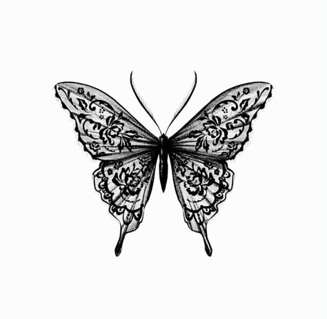 Lace Moth Tattoo, Dark Feminine Tattoos Sleeves, Goth Butterfly Tattoo, Gothic Butterfly Tattoo, Lace Butterfly Tattoo, Blackwork Butterfly, Korean Tattoo, Korean Tattoo Artist, Lace Tattoo Design