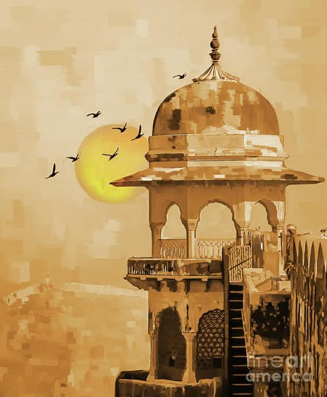 Fort Art, Hawa Mahal Painting, Jaipur Painting, Punjab Illustration, Amer Fort Jaipur Photography, Jaipur Art, God Venkateswara Images Hd Wallpaper, Pakistan Art, Pen Art Work