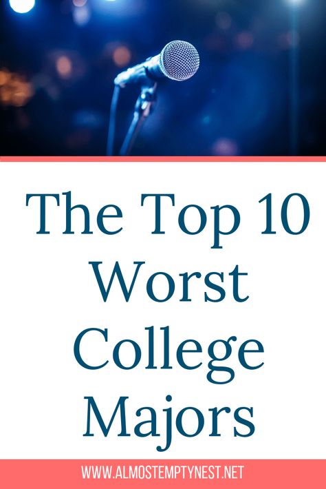 What are the Top 10 Worst College Majors and what if my child wants to pursue one of them? How to research and make decisions about a college major. #almostemptynest #collegebound #collegeprep #collegemajor #highschoolsenior College Major, Actuarial Science, College Financial Aid, College Preparation, Importance Of Time Management, College Search, College Majors, Tips For College, College Scholarships