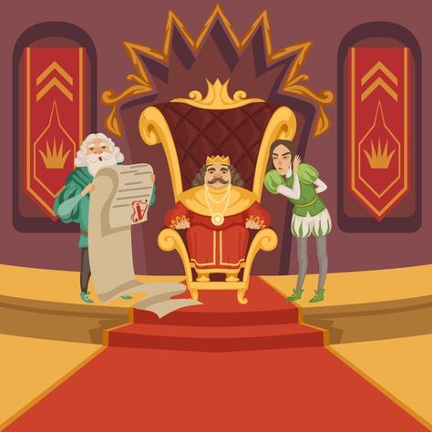 King On The Throne, King On Throne, King Cartoon, Crown Illustration, Castle Drawing, 동화 삽화, The Throne, Seamless Pattern Vector, Canvas Home