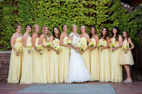 Pastel Yellow Bridesmaid Dresses, Beauty And The Beast Wedding Dresses, Lemon Bridesmaid Dresses, Yellow Grey Weddings, Yellow Bridesmaid, Yellow Wedding Theme, Stunning Bridesmaid Dresses, Bridesmaid Colors, Yellow Bridesmaid Dresses