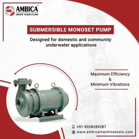 Ambica Machine Tools provide excellent quality submersible monoset pump with maximum efficiency and minimum vibrations. For more details, Call: +91 93282 89287 #SubmersibleMonosetPump #SubmersibleMonosetPumpManufacturer #IndustrialPumps #AmbicaMachineTools Machine Social Media Design, Machine Social Media Post, Machine Poster Design, Dental Advertising, Cpvc Pipe, Graphic Design Posters Layout, Real Estate Marketing Design, Social Media Branding Design, Tools Design