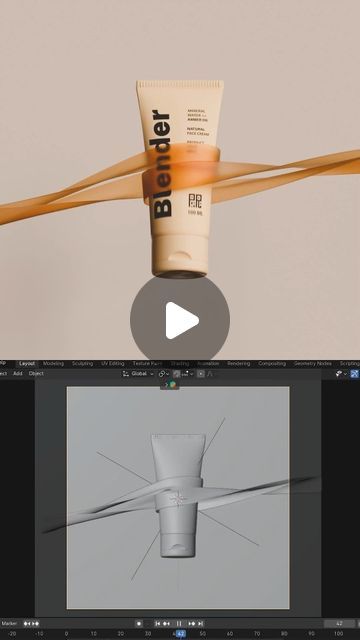 Meet Vekariya on Instagram: "Behind the scenes of my latest 3D product animation for a cosmetic cream! Created with Blender 4.0  Stay tuned for more creative updates and stunning visuals! . . #blender3d #blender #cgi #b3d #productanimation #behindthescenes #cosmetics #3dart #productvisualization" Cute 3d Animation, 3d Cosmetic Animation, 3d Product Photography, Blender Animation Tutorials, 3d Art Blender, 3d Product Visualization, Blender Product Design, Blender Photography, Blender 3d Art