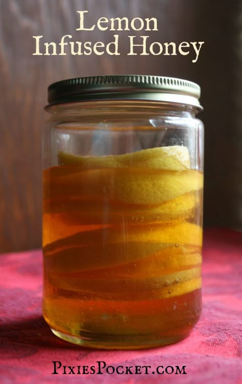 Lemon Infused Honey, Vacation Cocktails, Herb Infused Honey, Infused Honey, Honey Recipes, Honey Lemon, Jams & Jellies, Lemon Recipes, Fermented Foods