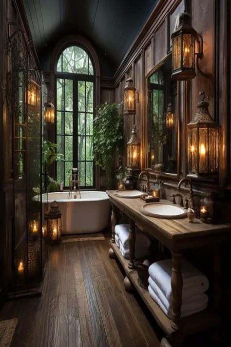 Small Rustic Bathroom Ideas, Small Rustic Bathroom, Casa Hobbit, Cozy Bathroom, Rustic Bathroom Designs, Rustic Bathroom Decor, Rustic Home Design, Rustic Bathrooms, Dream Bathrooms