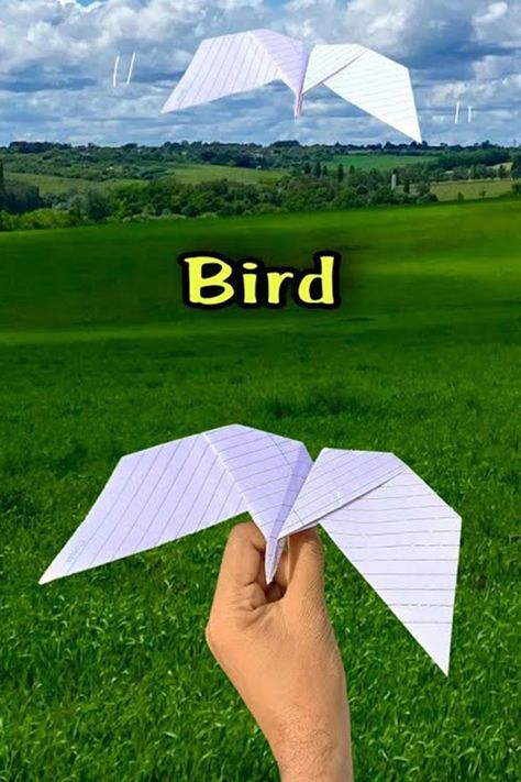 Flying Paper Plane, Best Paper Airplane, Best Paper Plane, Bird Origami, Origami Paper Plane, Origami Plane, Flying Paper, Make A Paper Airplane, Paper Folding Crafts