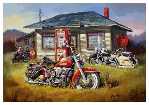 Harley Davidson Art – Collection of old posters and pics | Harley Davidson Collectibles Blog Harley Davidson Kunst, David Uhl, David Mann Art, Motorcycle Store, Harley Davidson Artwork, Motorcycle Artwork, Harley Davidson Art, Biker Art, Vespa Vintage