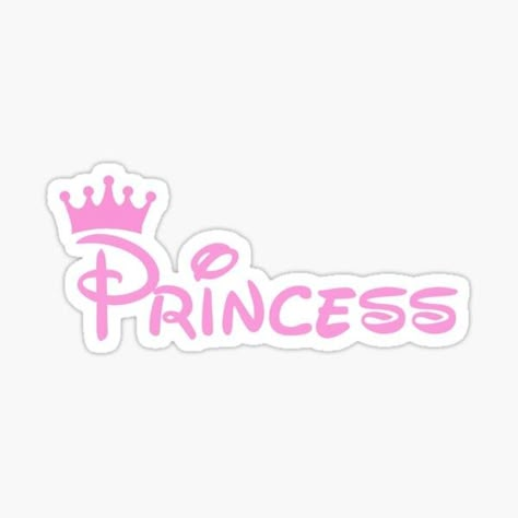 Princess Stickers Printable, Barbie Stickers Printable, Disney Princess Font, Princess Lettering, Pink Aesthetic Stickers, Disney Princess Logo, Princess Word, Disney Princess Stickers, Tema Pink