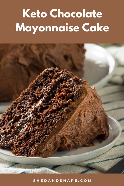 Chocolate Mayonnaise Cake Recipe, Mayonnaise Cake Recipe, Keto Birthday, Low Carb Chocolate Cake, Keto Birthday Cake, Mayonnaise Cake, Cooking Sweets, Chocolate Mayonnaise Cake, Keto Cakes