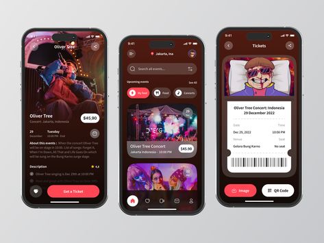 Social App Design, Event App, Ui Ux 디자인, E Ticket, Creative Design Agency, Mobile App Design Inspiration, Directory Design, App Interface Design, Booking App