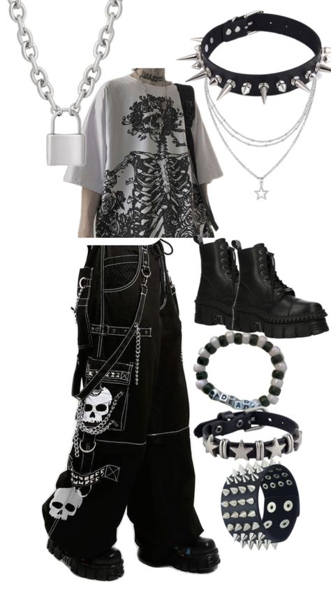 Alt Core Outfits, Dark Emo Outfits, Gothic Rock Outfits, Slightly Goth Outfits, Alt Outfit Board, Gothic Outfit Ideas For School, 2021 Alt Aesthetic, My Chemical Romance Concert Outfit, Emo Clothes Ideas