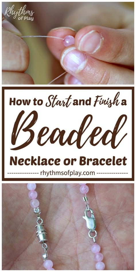 Diy Jewelry Making Tutorials, Diy Jewelry Tutorials, Necklace Tutorial, Handmade Jewelry Tutorials, Making Beads, Bracelets Diy, Homemade Jewelry, Jewelry Making Ideas, Bracelet Diy