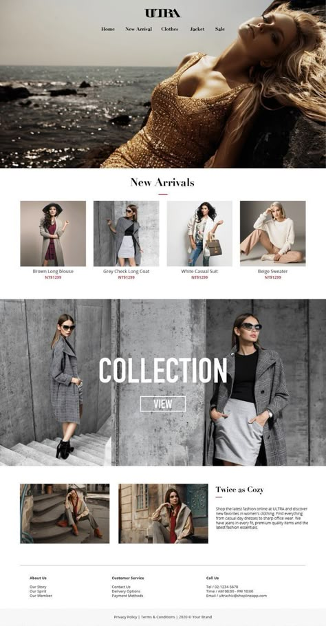 Clothing Website Design Inspiration, Email Design Layout, Clothing Store Website, Newsletter Design Inspiration, Website Branding Design, Clothes Layout, Website Design Inspiration Business, Fashion Web Design, Fashion Website Design