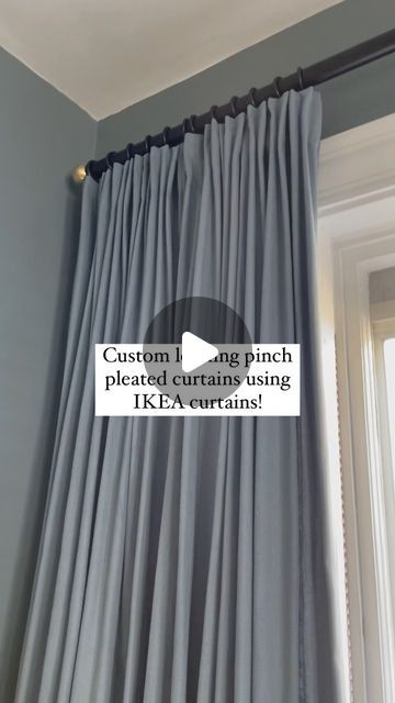 381 likes, 47 comments - hello.from.liz on March 15, 2022: "Create custom looking pinch pleated curtains using IKEA curtains! These panels were $42.99 for ..." Loft With Curtains, Pinched Pleat Curtains, Pleated Curtains On Track, Ikea Blinds And Curtains, White Pinch Pleat Curtains, Ikea Pleated Curtain Hack, How To Pinch Pleat Curtains, Best Ikea Curtains, Curtain Pleats Styles