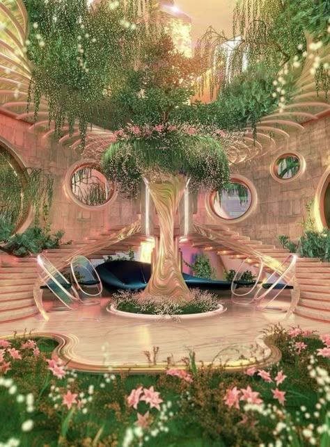 Blake Kathryn, Dreamscape Architecture, Retro Interior Design, Retro Interior, Aesthetic Rooms, Plants And Flowers, Alam Yang Indah, Retro Futurism, Dream Rooms