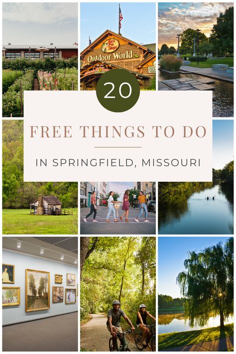 Going on vacation doesn't have to cost a lot of money! Here are some ideas on free things to do on your road trip or vacation to Springfield, Missouri. Missouri Road Trip Places To Visit, Springfield Mo Things To Do In, Things To Do In Springfield Missouri, Travel Missouri, Missouri Ozarks, Route 66 Trip, Usa Travel Bucket List, Missouri Vacation, Branson Vacation