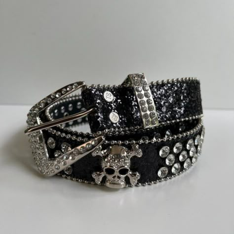 Belt With Rhinestones, Y2k Belts Aesthetic, Y2k Belts Women, Y2k Emo Jewelry, Emo Accessories 2000s, 2010s Accessories, Goth Accessories Diy, Emo Items, 2000 Belt