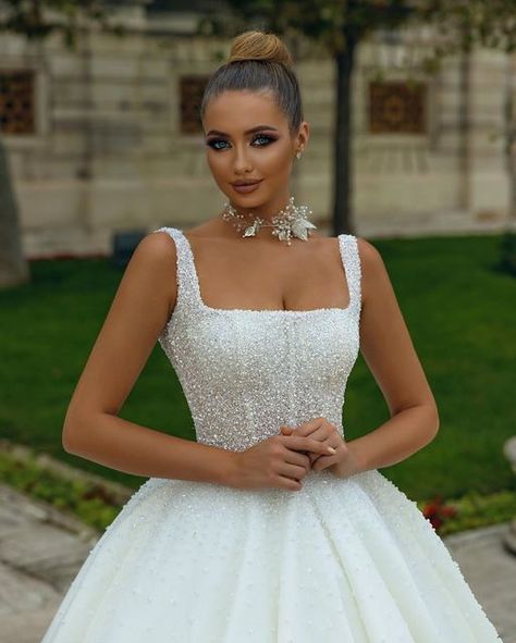 Sima Couture Paris®️ on Instagram: "New collection Damla ✨#simacouture" Sima Couture, Formal Dress Plus Size, Wedding Dresses Sleeveless, Sequin Appliques, Couture Wedding, Gown Wedding, Bridal Pearls, Bridal Couture, Dress Plus Size