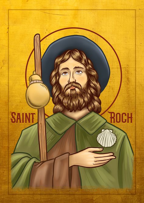 St Roch, Christian Iconography, Saint Roch, San Rocco, Paintings Tutorials, Watercolor Paintings Tutorials, Patron Saints, Montpellier, Cool Wallpapers