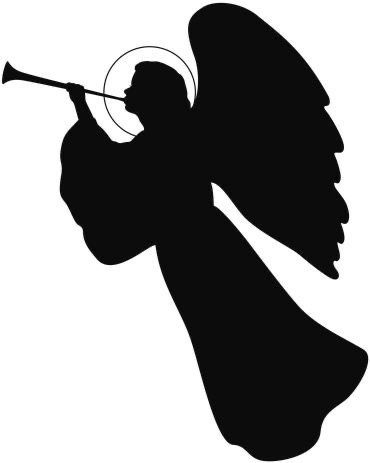 Angel With Trumpet, Angel Silhouette, Nativity Silhouette, Angel Images, Silhouette Clip Art, Angel Crafts, Silhouette Christmas, Silhouette Images, Christmas Nativity Scene